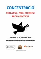 JUSTÍCIA I PAU - 12 juny - Concentració per la pau